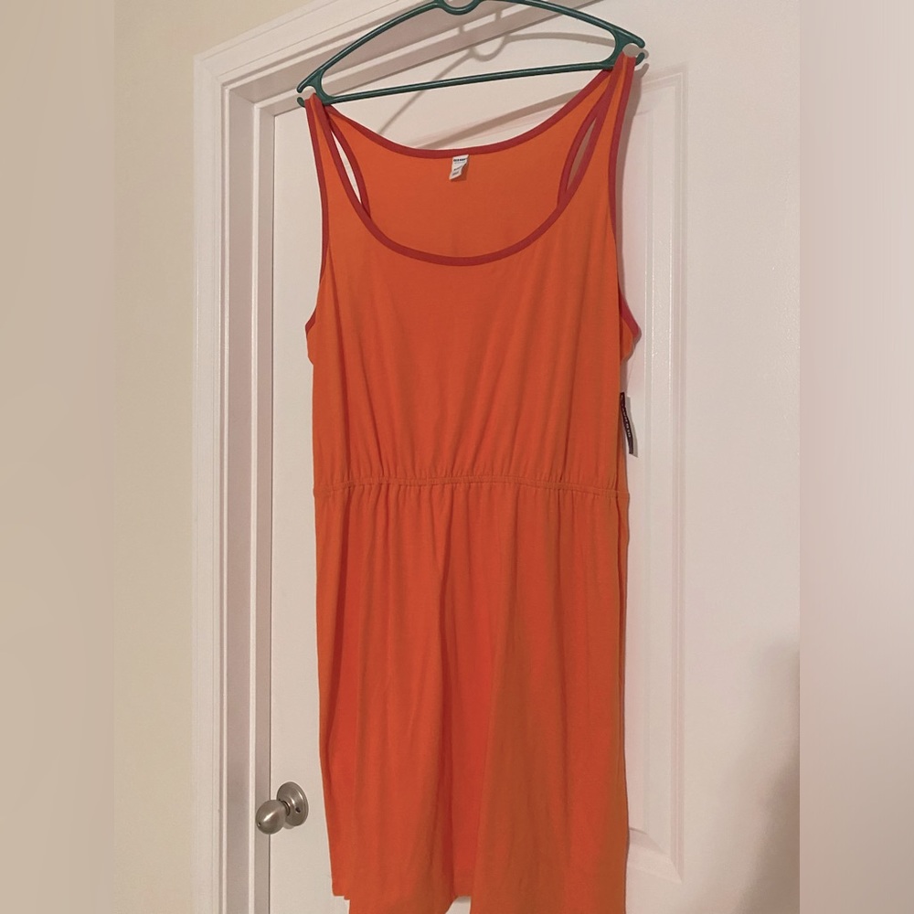 NWT Women’s XL orange Old Navy dress, sleeveless, casual, short, soft, flowy
